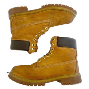 Timberland Premium Women's Lace Up Boots Tan Leather Wheat Nuback Size 7